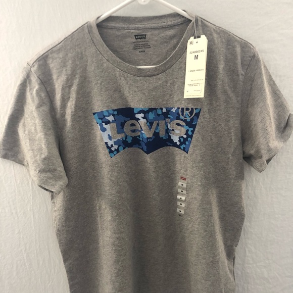 Levi's Other - Levis Grey and Blue Camo Batwing Logo Tee Shirt